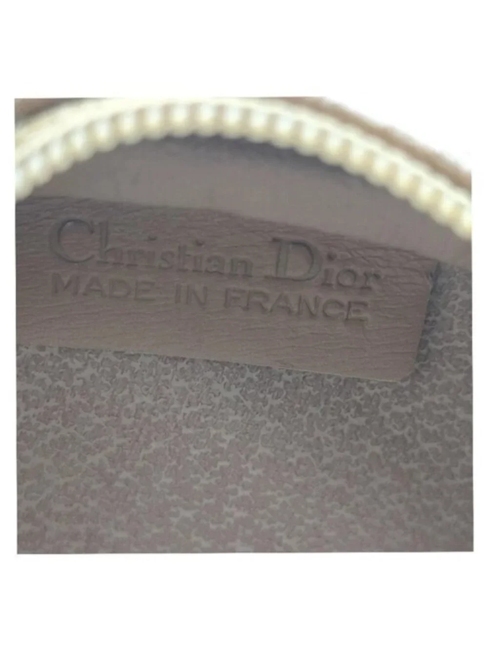 Authentic Christian Dior Trotter Canvas Cosmetic Pouch Beige Zip Makeup Case Vin